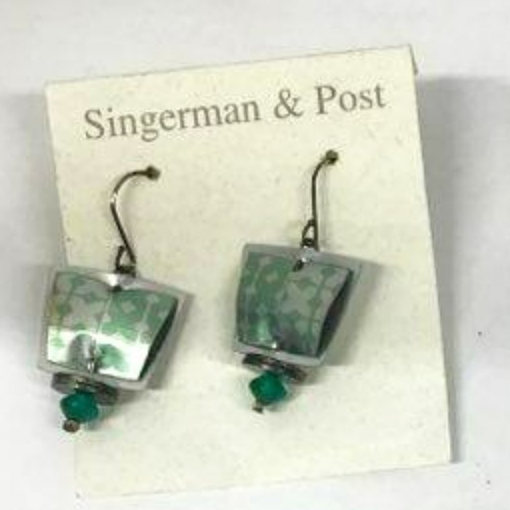 Polka Dot Rectangle Earrings